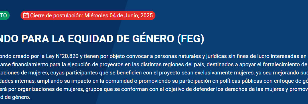 FONDO PARA LA EQUIDAD DE GÉNERO (FEG)